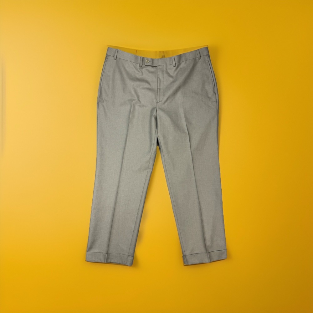 NWT Lauren Ralph Lauren 40x30 Grey Mens Dress Pants‎ Slacks Pleated Cuffed $95
